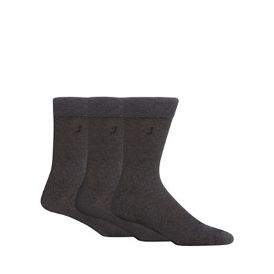 J by Jasper Conran Pack of three grey luxury cotton rich socks